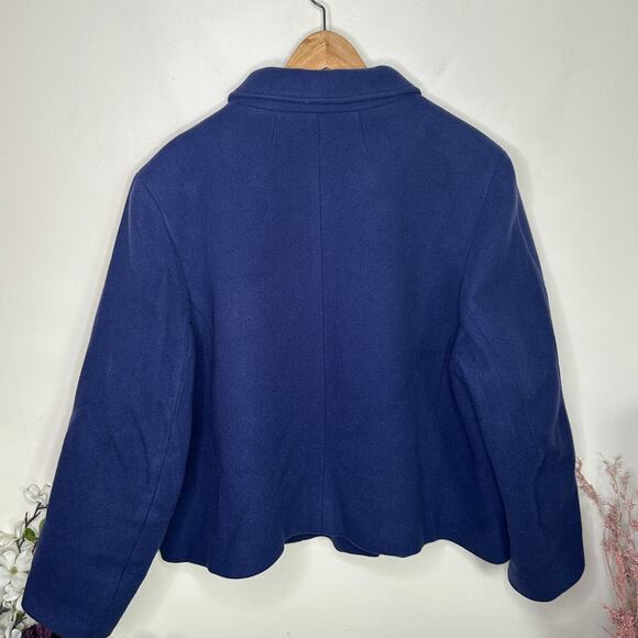 J. CREW Lady Jacket in Italian Stadium Cloth Wool Blend Navy Blue Sz 24 PLUS - Picture 7 of 10